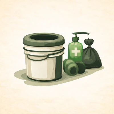 Grafik Nottoilette und Abfall